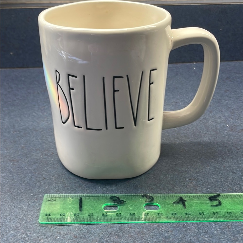 Rae Dunn White Believe Mug